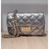 Bolso Piel, color gris plata