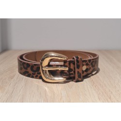 Cinturón Animal Print,  color bronce y negro