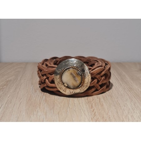 Cinturón Trenzado Piel, color marrón