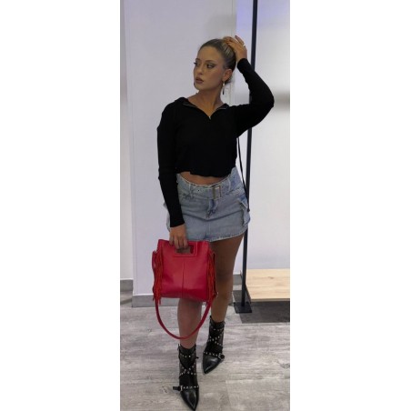 Falda Short vaquera cinturón, tallas S M L