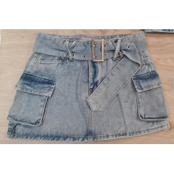 Falda Short vaquera cinturón, tallas S M L
