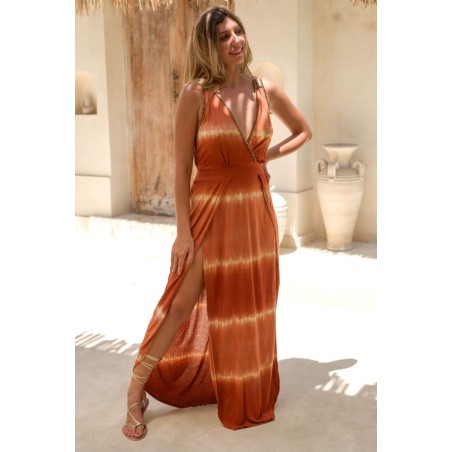 Vestido largo Carol, color caldera, talla unica