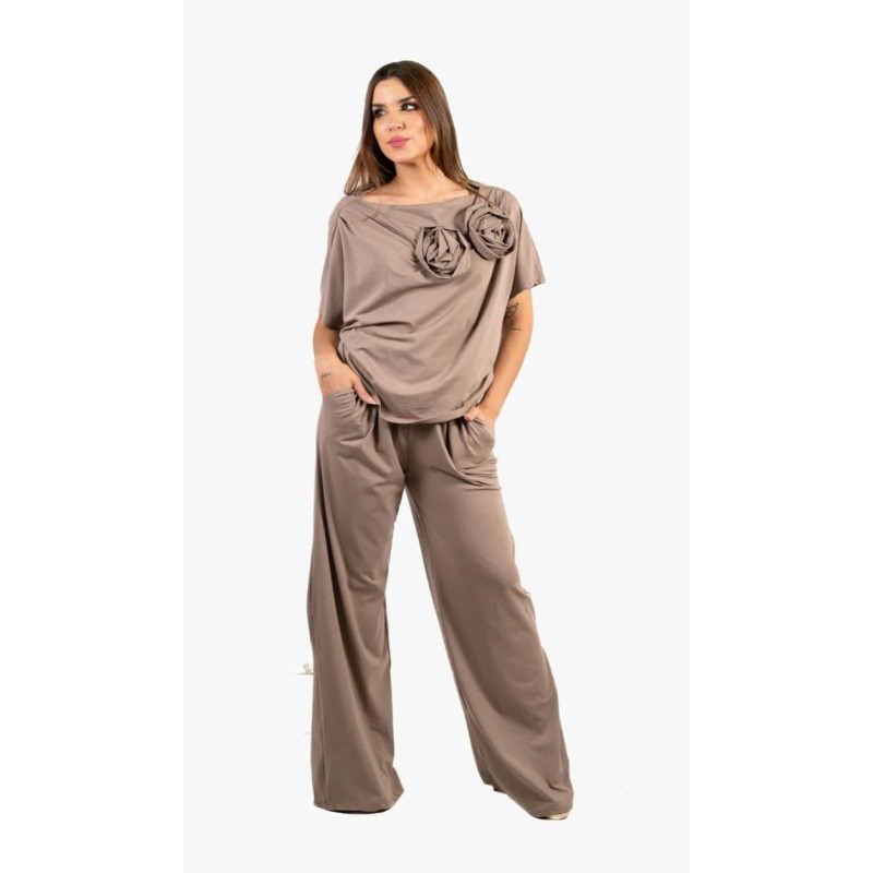 Pantalón algodón, talla única, color bison