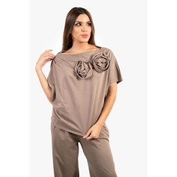 Camiseta algodón, talla única, color bison