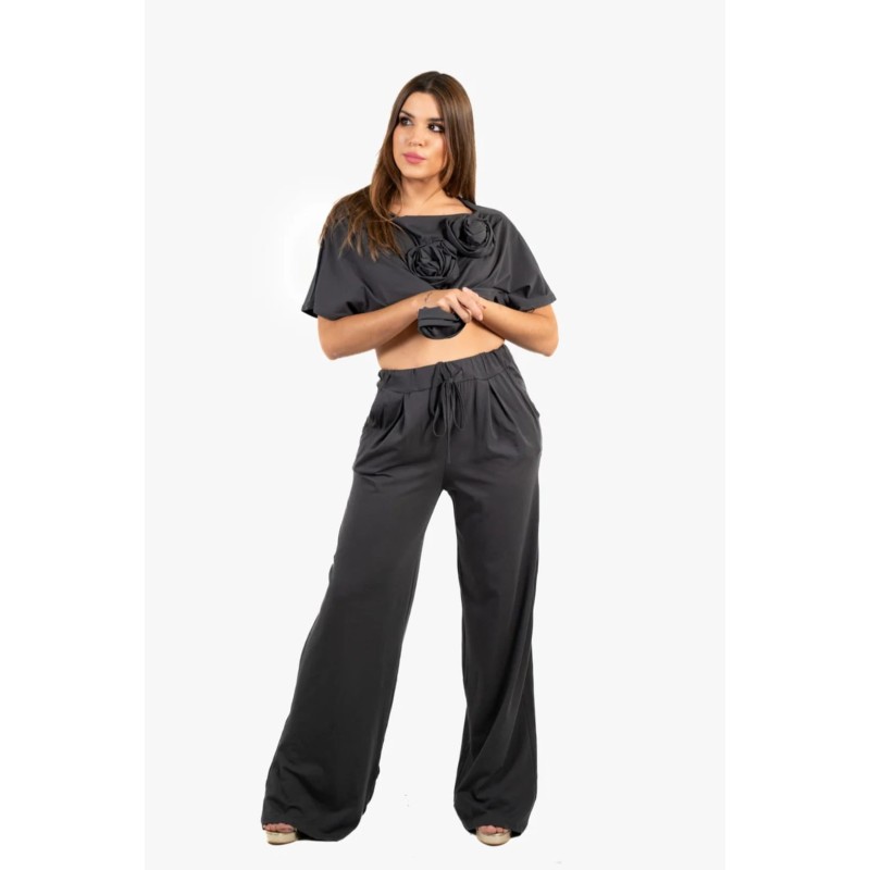 Pantalón algodón, talla única, color gris antracita