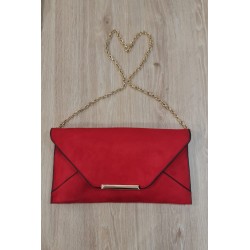 Cartera de mano Ante, colores negro, roja y fucsia