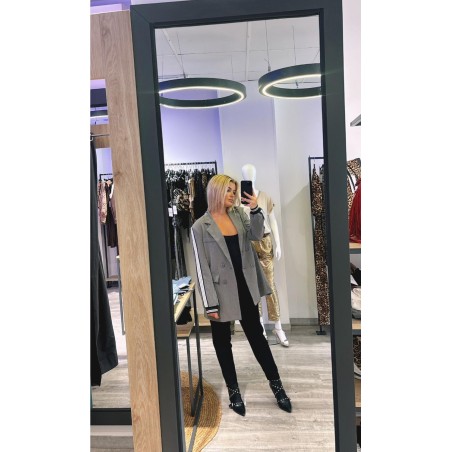 Blazer Rayas lateral Overside color gris