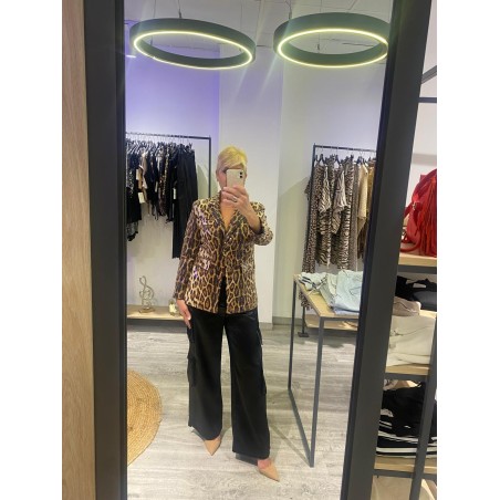Blazer Aminal Print Lentejuelas