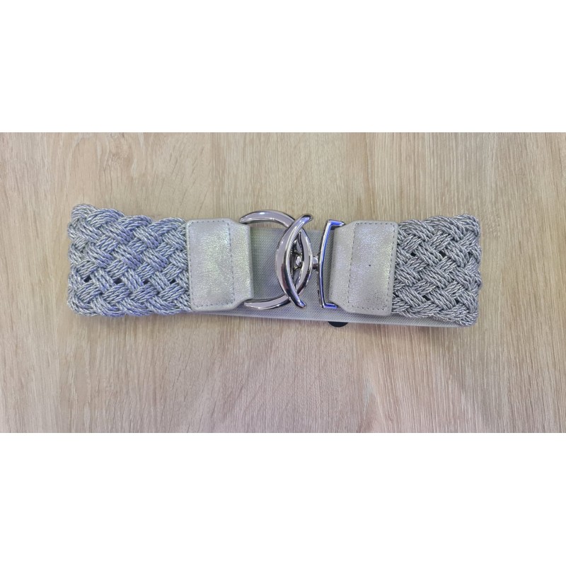 Cinturón elástico, color plata