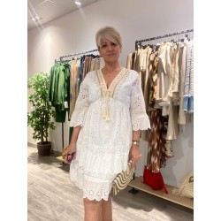 Vestido Boho blanco bordado