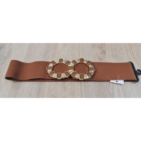 Cinturón elástico, color marron