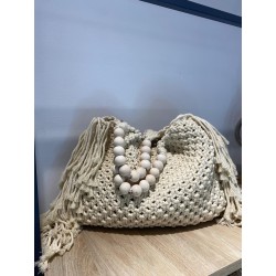 Bolso flecos crochet