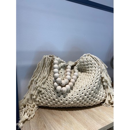 Bolso flecos crochet