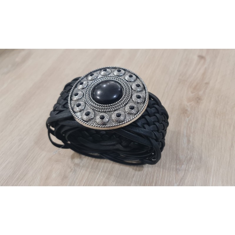 Cinturón Trenzado Boho, color negro