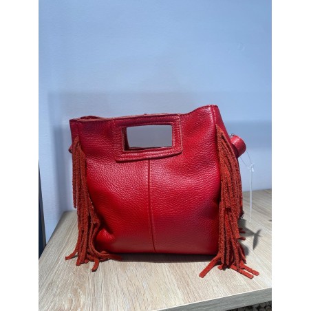 Bolso piel flecos boho