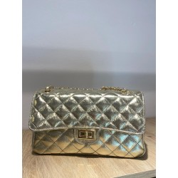 Bolso piel acolchado Maxi dorado