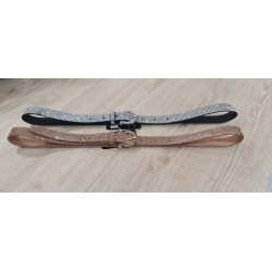 Cinturón Fino  Circonita, color plata y bronce