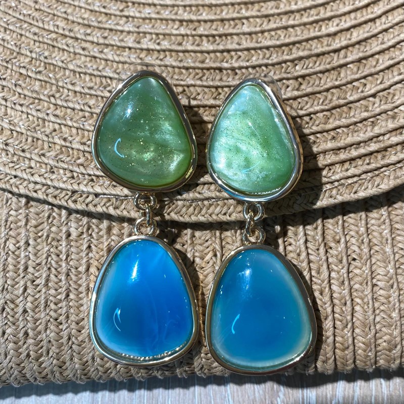 Pendientes Túnez celeste