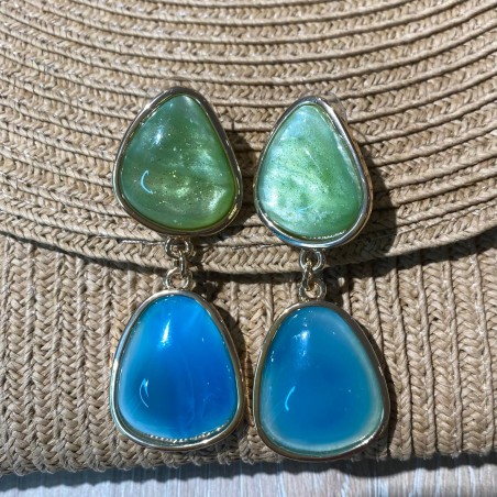 Pendientes Túnez celeste