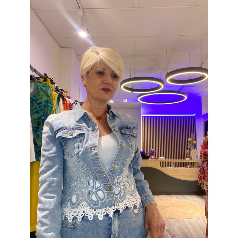 Cazadora Denim pedrería