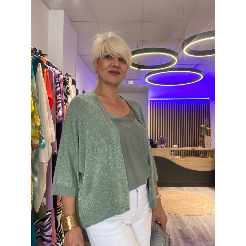 Rebeca verde hilo brillo