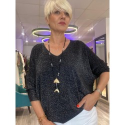 Jersey hilo brillo negro