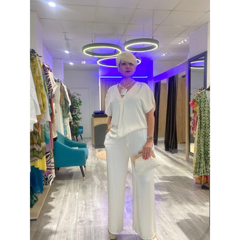 Pantalón blanco  satinado