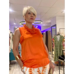 Top Sisa  naranja satinado