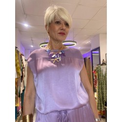 Blusa  transparencia satinada