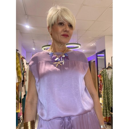 Blusa  transparencia satinada