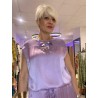 Blusa  transparencia satinada