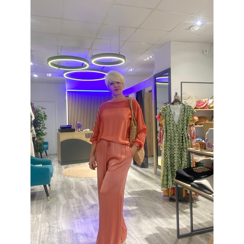 Pantalón caldera satinado