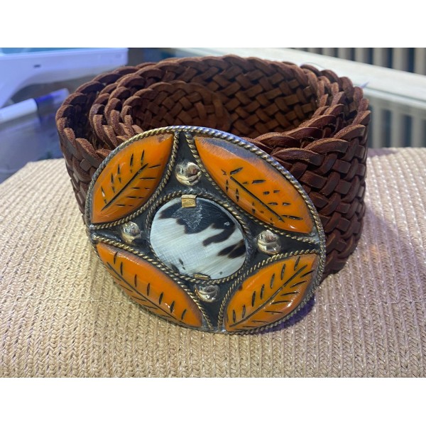 Cinturón piel BOHO Naranja